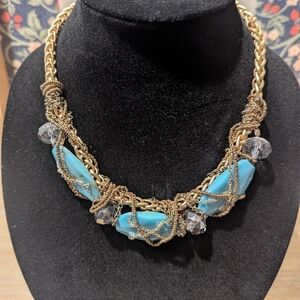 Elegant Gold and Turquoise Necklace